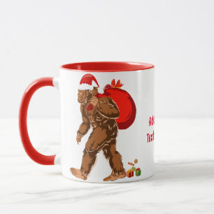 Caneca Papais noeis Sasquatch Presente de Natal Bigfoot Y