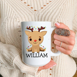 Caneca Papais noeis Secretos Reindeer Engraçado Café de N