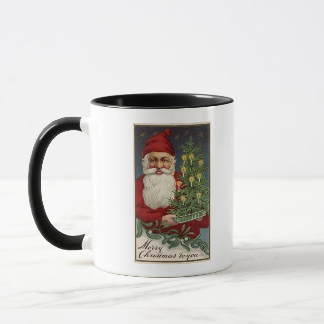 Caneca Papais noeis Segurando uma Árvore Candlelit (Esquerda)