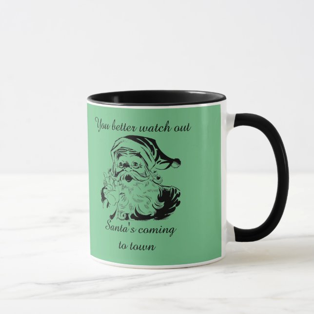 Caneca Papais noeis Vintage Vindo para a Cidade (Direita)
