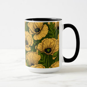 Caneca Papanicolau amarelo em verde escuro