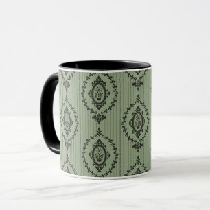 Caneca Papel de Parede Barroco em Verde