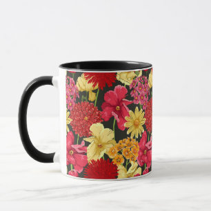 Caneca Papel de parede floral no estilo da aguarela