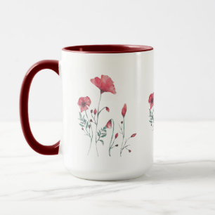 Caneca Papoilas da aguarela