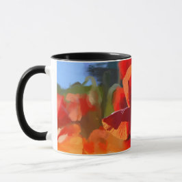 Caneca papoilas - pintura a óleo