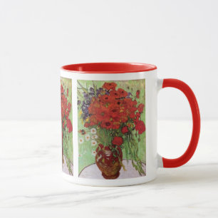 Caneca Papoulas-Vermelhas-E-Margaridas 1890 Flores Primav