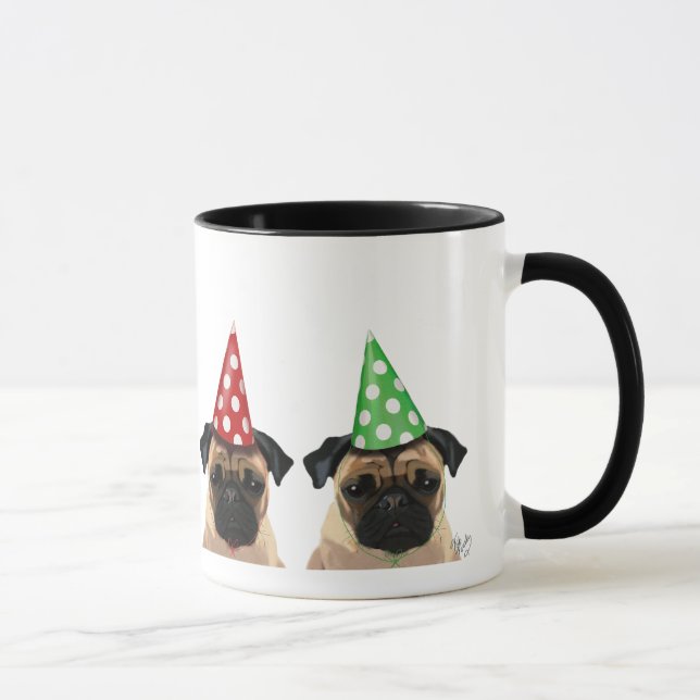 Caneca Par de Pugs do Partido (Direita)
