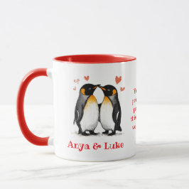 Caneca Para Amantes, Cota Pinguins, Adicionar Nomes, Amor