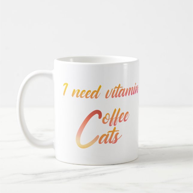 Caneca para amantes de café e gatos (Esquerda)