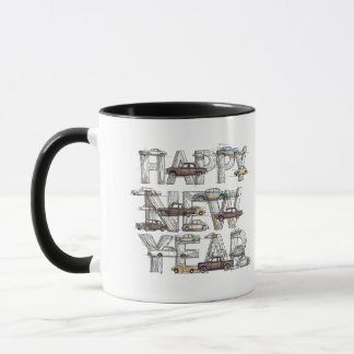caneca para amantes de carros para o ano novo