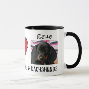 Caneca para Amantes de Dachshunds Paz e Amor