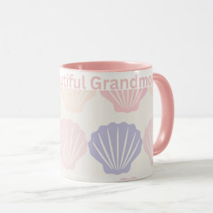 Caneca para Avó, Alça Rosa Caneca de Cerâmica, Avó