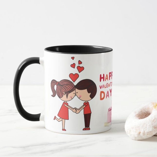 Caneca para casal, caneca de café para presente do (Com Donut)
