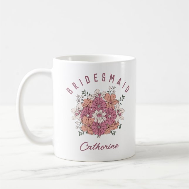 Caneca para Damas de Honra com Nome Personalizado  (Esquerda)