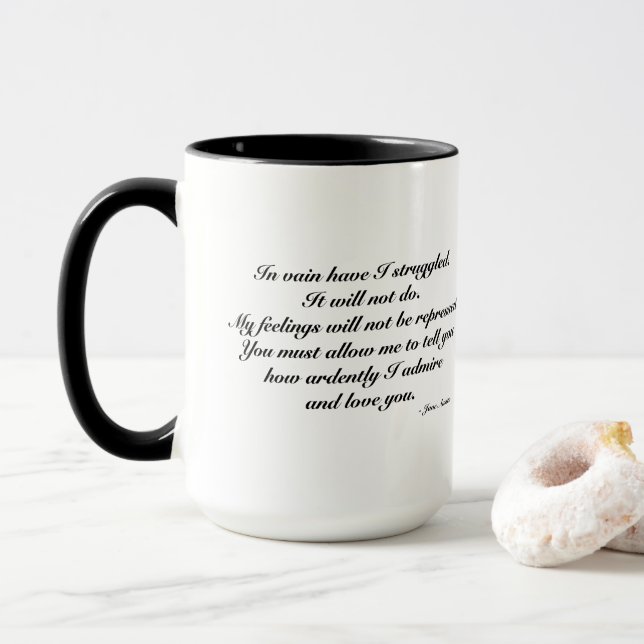 Caneca para esposa. Citação romântica/divertida, J (Com Donut)