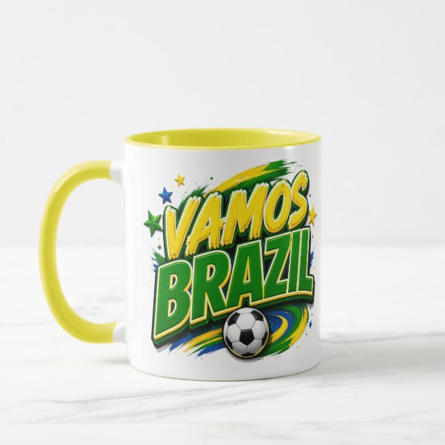 Caneca para Fã de Futebol VAMOS BRASIL 2026 | Bras (Esquerda)
