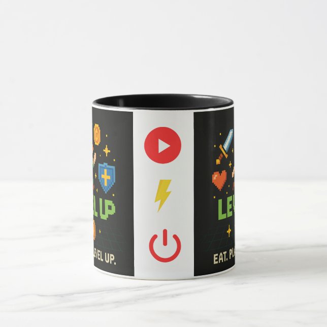Caneca para Gamer com Tema de Subir de Nível – Xíc (Centro)