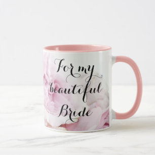 Caneca Para Minha Bela Noiva Preciosa em Rosa Floral