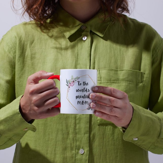 Caneca Para o maior Dia de as mães Floral da MOM do mundo (Criador carregado)