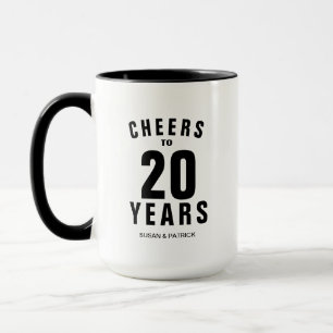 Caneca Parabéns 20º aniversário de casamento café persona