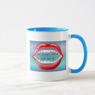 Caneca Parabéns em seu trabalho novo como um dentista