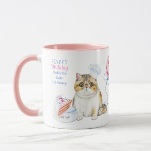 Caneca Parabéns, mãe de gato EXÓTICO - personalizada