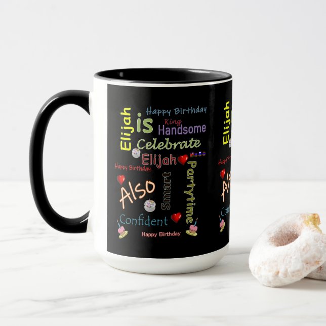 Caneca Parabéns Mug Elijah (Com Donut)