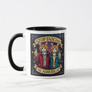 Caneca Parar Movimento de Resistência a Gatos Fascismo