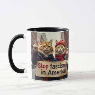 Caneca Parar Movimento de Resistência a Gatos Fascismo