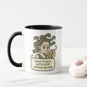 Caneca Pare De Enviar Selifes, Engraçado Medusa Mitologia