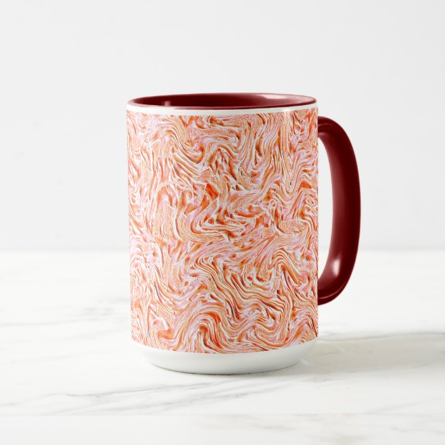 Caneca Parece textura de parede, cor de salmão (Frente Esquerda)
