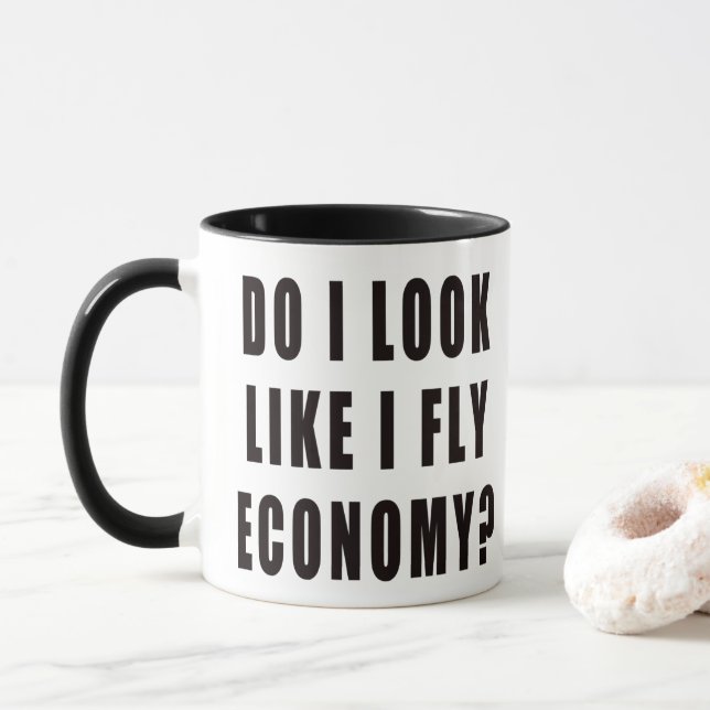 Caneca Pareço-Me Com Uma Economia De Voo (Com Donut)