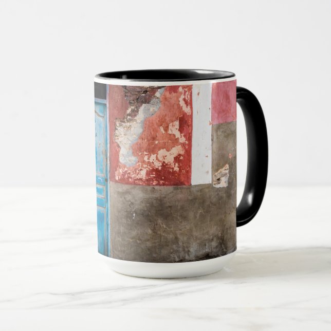 Caneca Parede colorida com porta azul (Frente Esquerda)