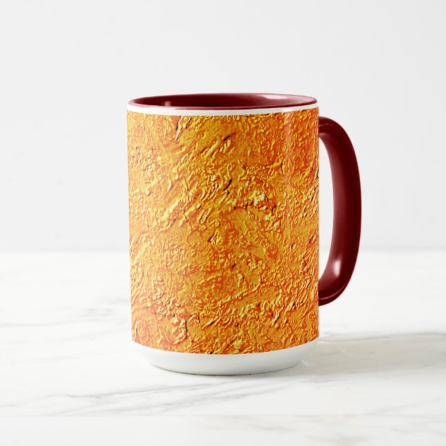 Caneca Parede derituosa com textura amarela e laranja (Frente Esquerda)