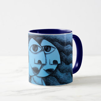 Caneca Pareja, hombre y mujer de perfil