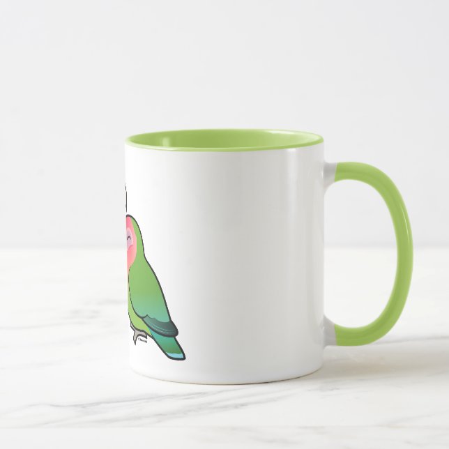 Caneca pares adoráveis Pêssego-enfrentados do Lovebird (Direita)