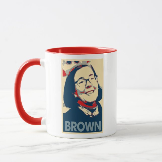 Caneca Paródia política do poster de Kate Brown (Esquerda)