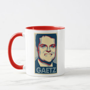 Caneca Paródia política do poster de Matt Gaetz