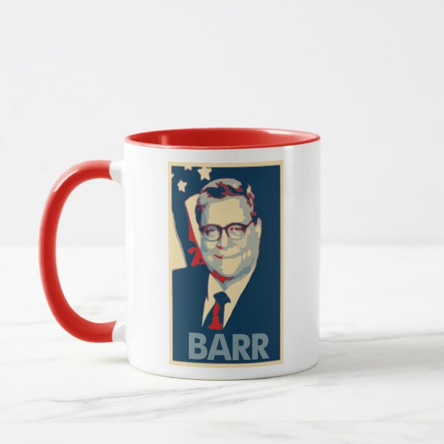 Caneca Paródia política do poster de William Barr (Esquerda)