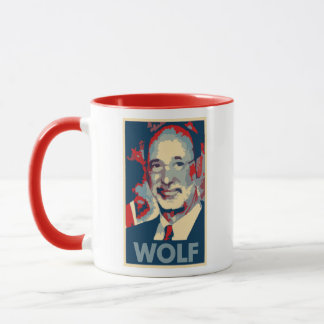 Caneca Paródia política do poster do lobo de Tom