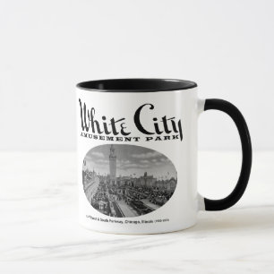 Caneca Parque de diversões branco da cidade, Chicago, IL
