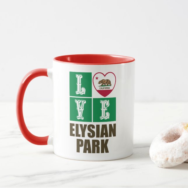 Caneca Parque Elysian, Bandeira do Estado da Califórnia (Com Donut)