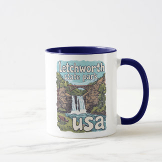 Caneca Parque Estadual Letchworth NY Paisagem Bonita Cach