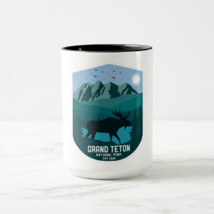 Caneca Parque Nacional do Vintage Grand Teton Mountain Mo