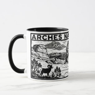 Caneca Parque Nacional dos Arcos Xilogravura Preto Branco
