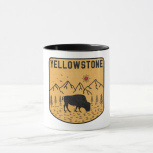 Caneca Parque Nacional Vintage Yellowstone Bison Wyoming