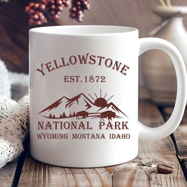 Caneca Parque Nacional Yellowstone Vintage (Criador carregado)