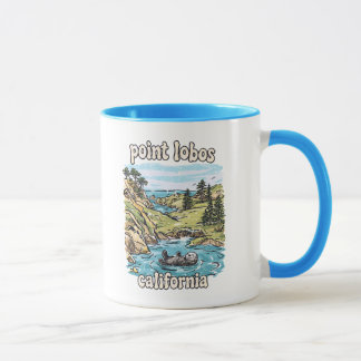Caneca Parque Point Lobos Califórnia Paisagem Retro Fofa