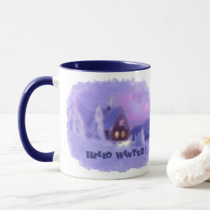 Caneca Parte Superior Inverno Das Montanhas Chalet White 
