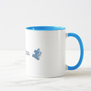 Caneca Partes azuis do quebra-cabeça - consciência do